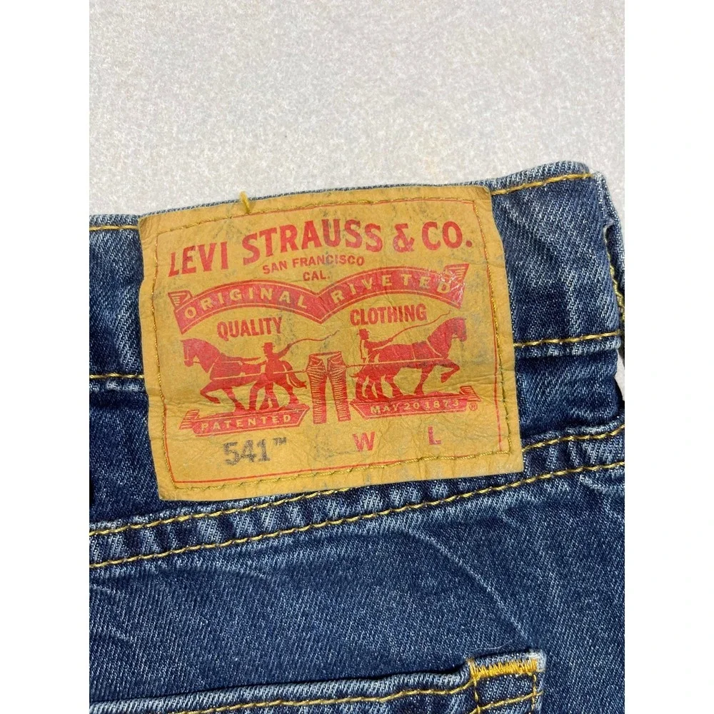 Levis 541 Athletic Taper Jeans Mens 44x29 Big & Tall Blue Stretch Denim New